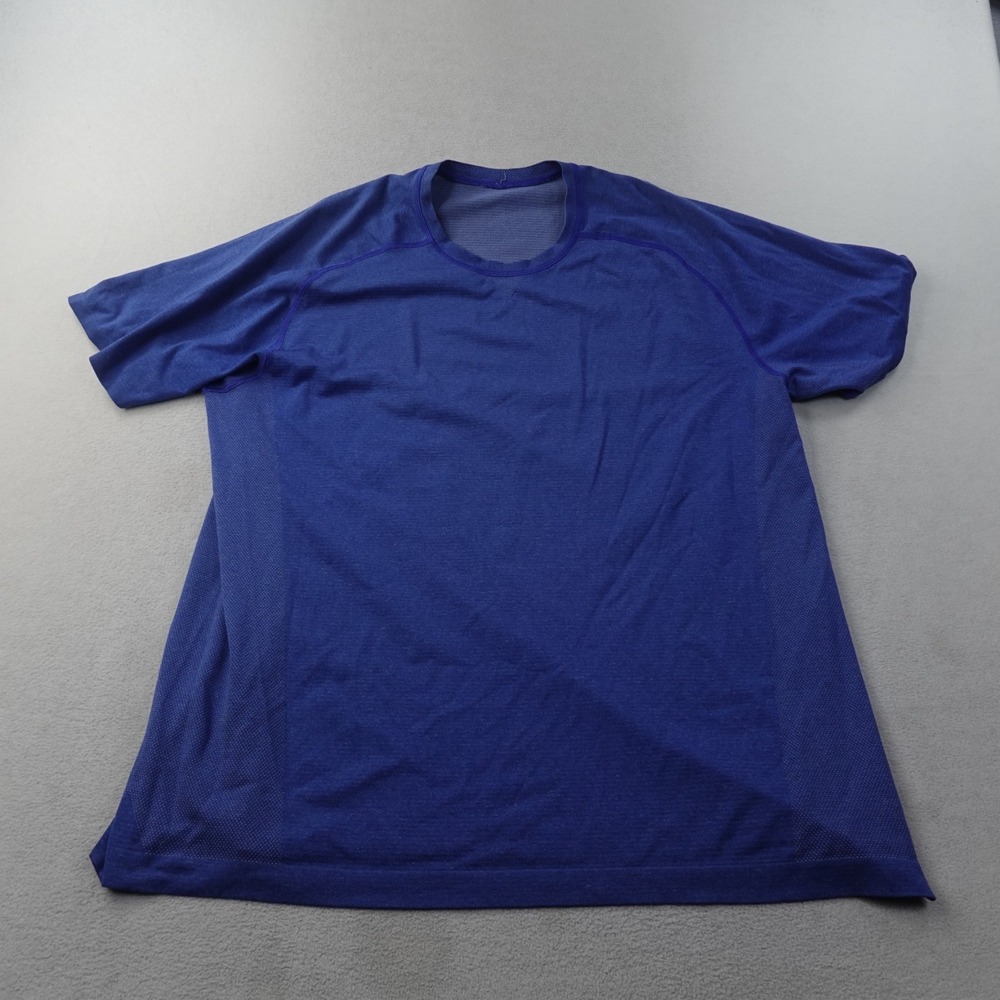 Lululemon Metal Vent Tech Shirt Mens XXL Blue Seamless Running Training 2XL